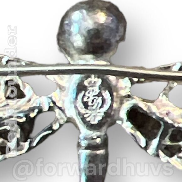 Vintage Premier Design Silver Tone Dragonfly Brooch with Rhinestone - Picture 6 of 10